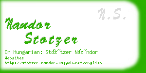 nandor stotzer business card